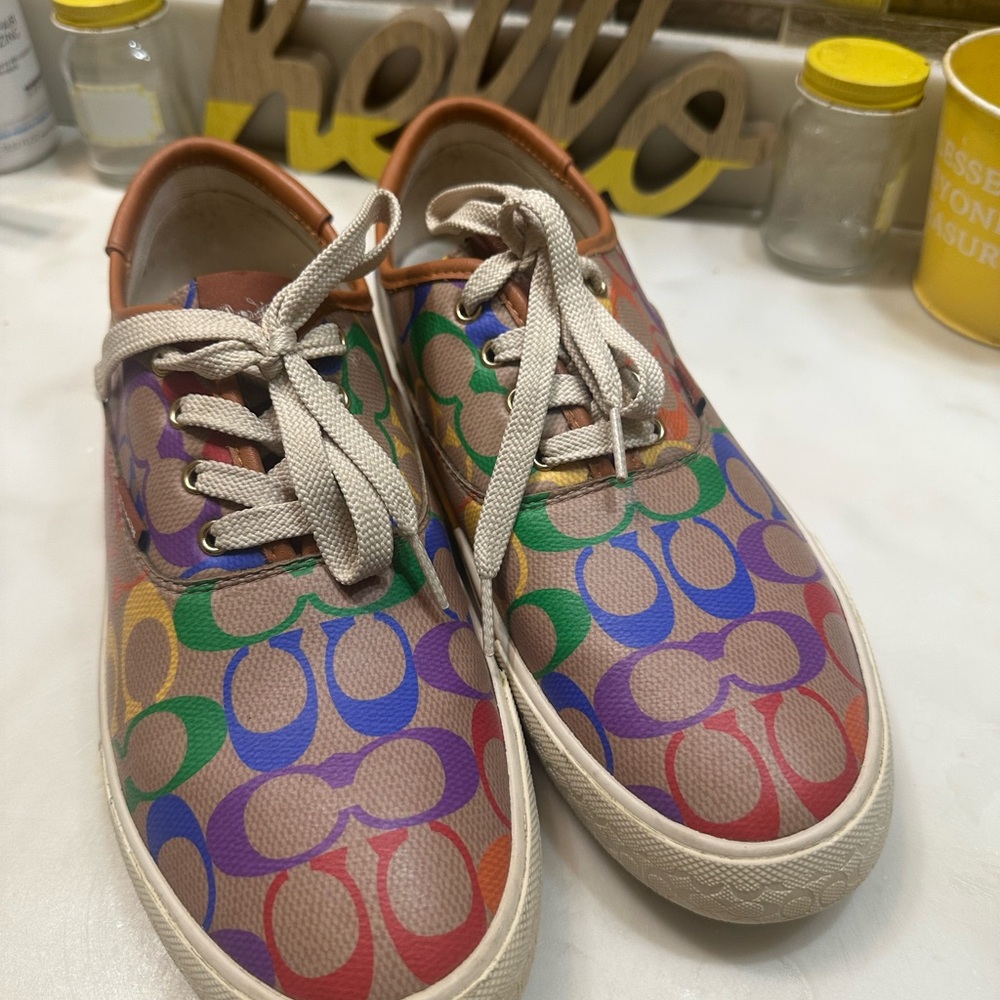 Coach Purple and Green Sneakers Casual Lifestyle Design